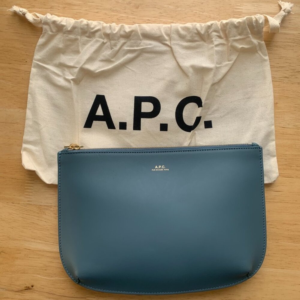 APC NWT Sarah Clutch Pouch Blue & Gold